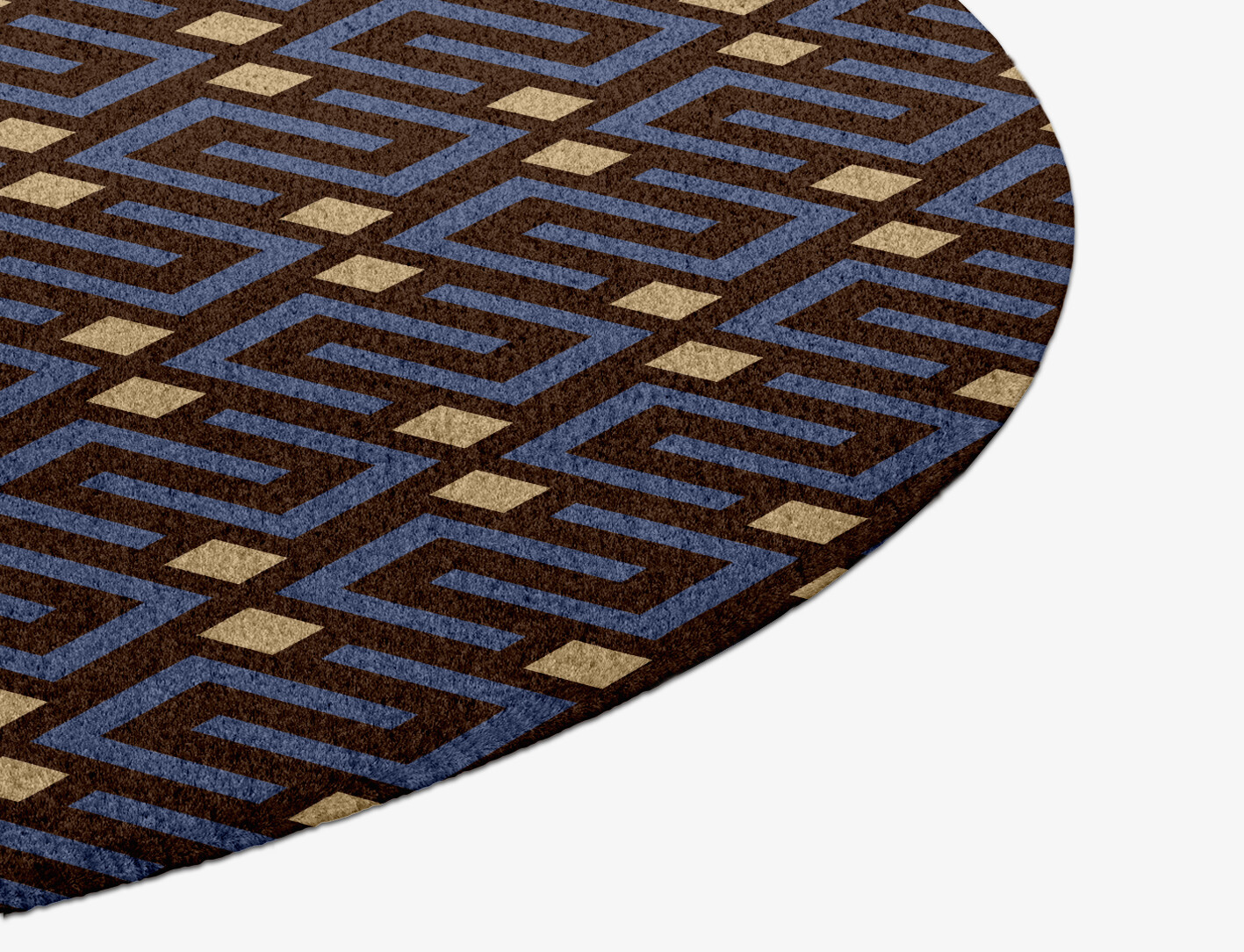 Galaxy Geometric Round Hand Knotted Tibetan Wool Custom Rug by Rug Artisan