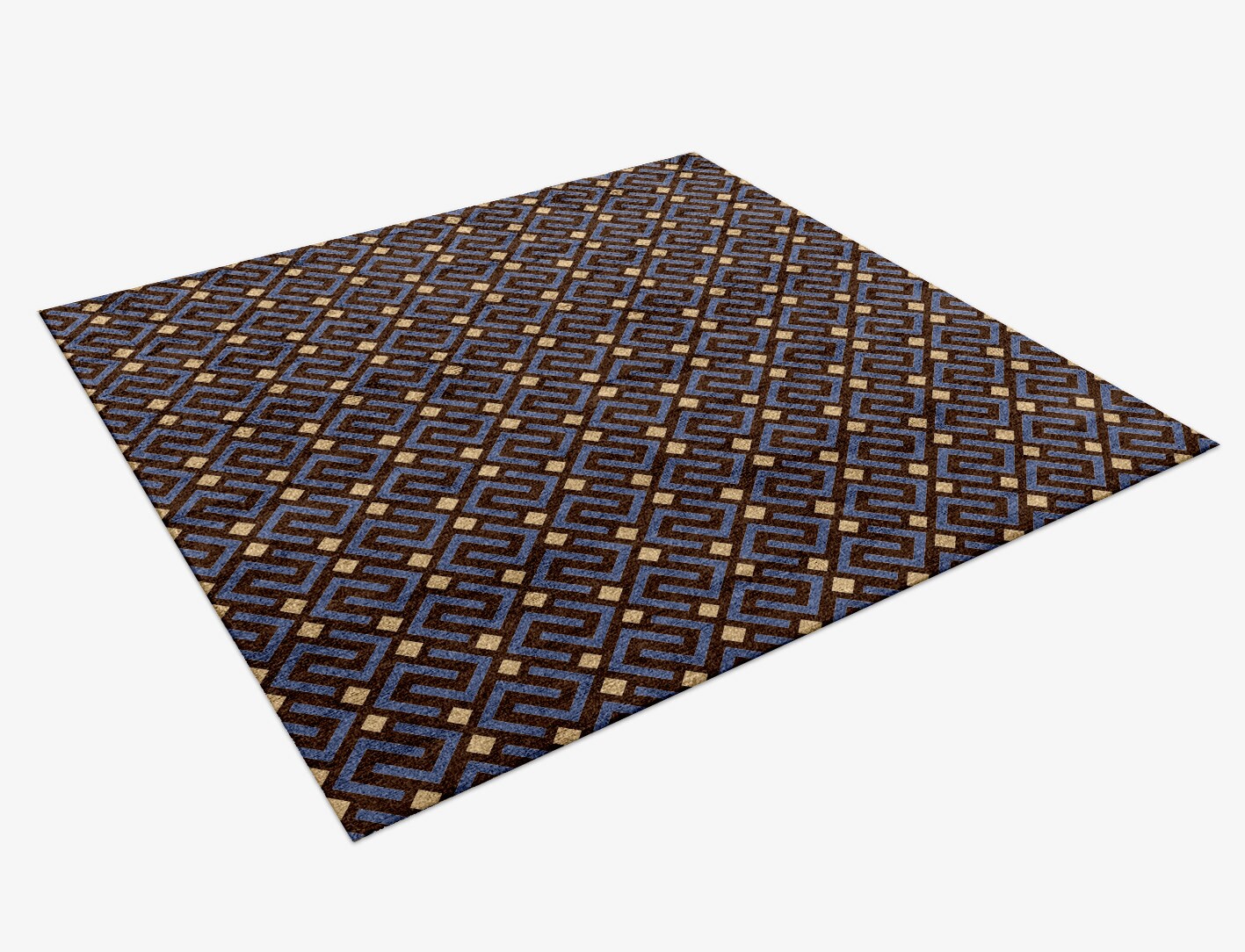 Galaxy Geometric Square Hand Knotted Bamboo Silk Custom Rug by Rug Artisan