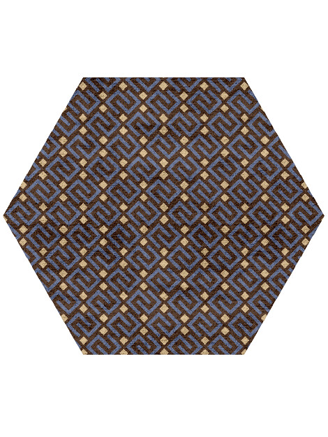 Galaxy Geometric Hexagon Hand Tufted Bamboo Silk Custom Rug by Rug Artisan