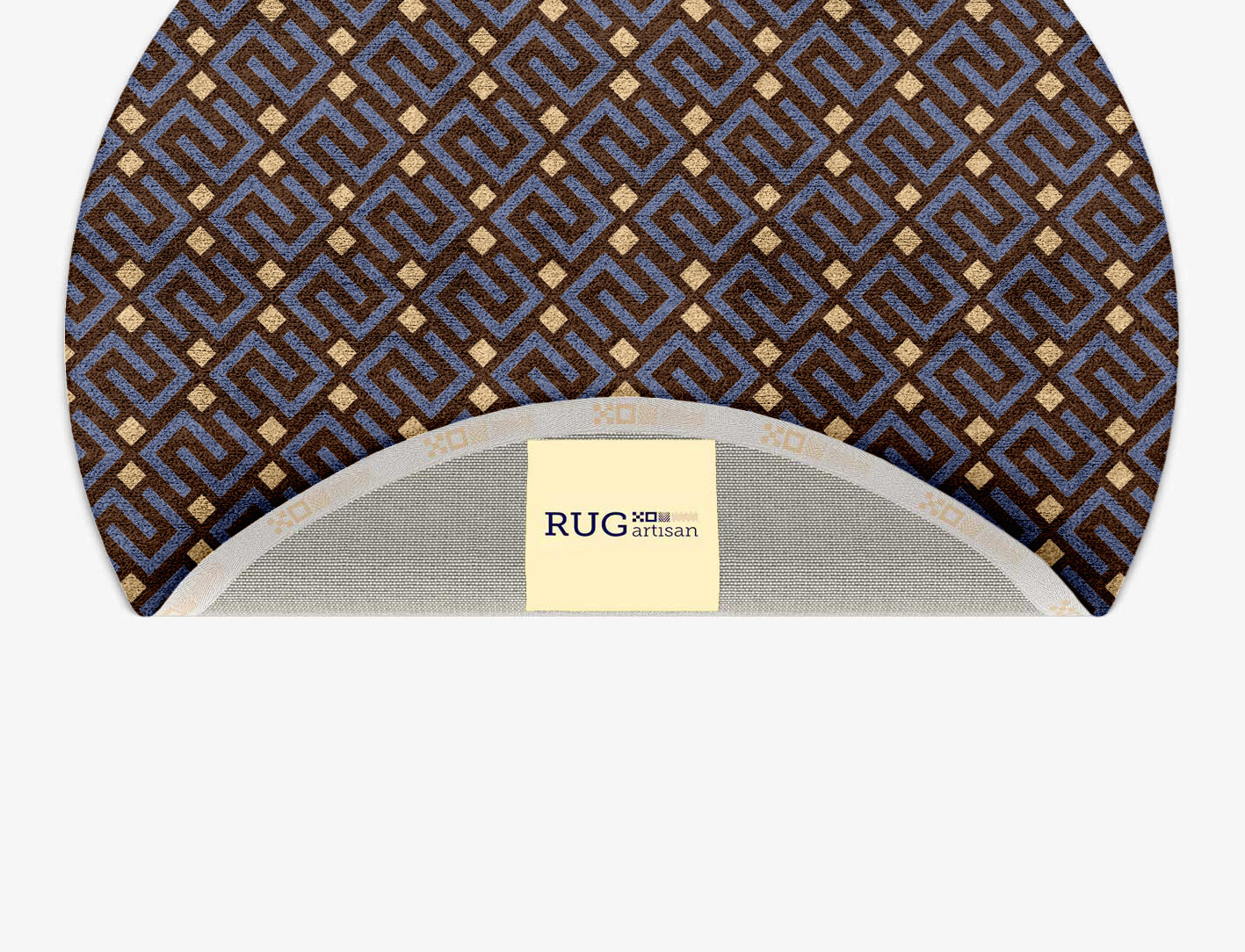 Galaxy Geometric Round Hand Tufted Bamboo Silk Custom Rug by Rug Artisan