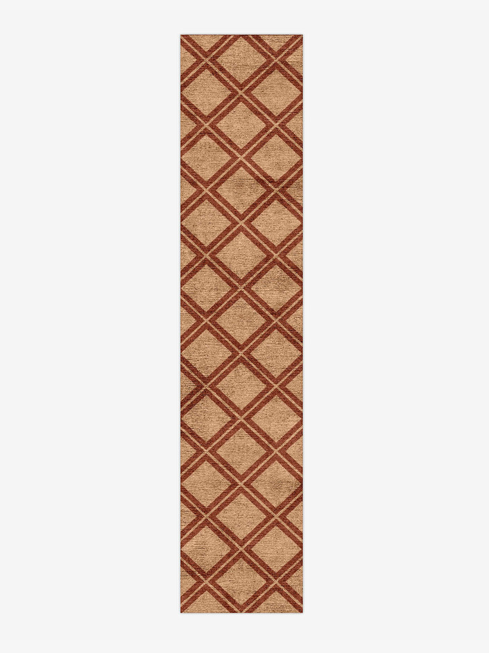 Garnet Modern Geometrics Runner Hand Knotted Bamboo Silk Custom Rug by Rug Artisan