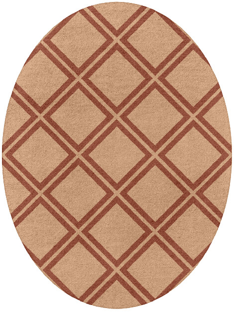 Garnet Modern Geometrics Oval Hand Tufted Pure Wool Custom Rug by Rug Artisan
