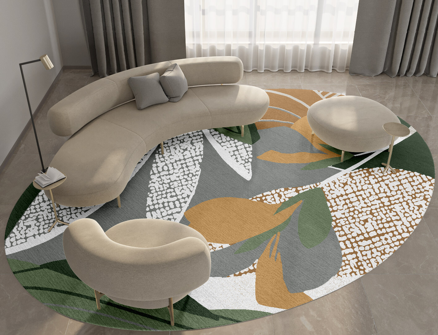 Garth Field of Flowers Oval Hand Knotted Tibetan Wool Custom Rug by Rug Artisan