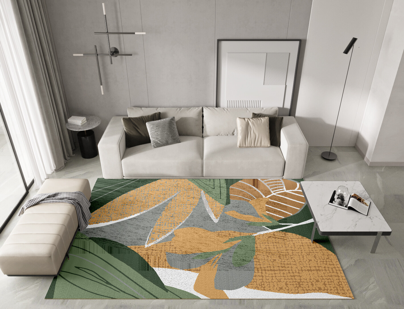Garth Field of Flowers Rectangle Hand Knotted Bamboo Silk Custom Rug by Rug Artisan