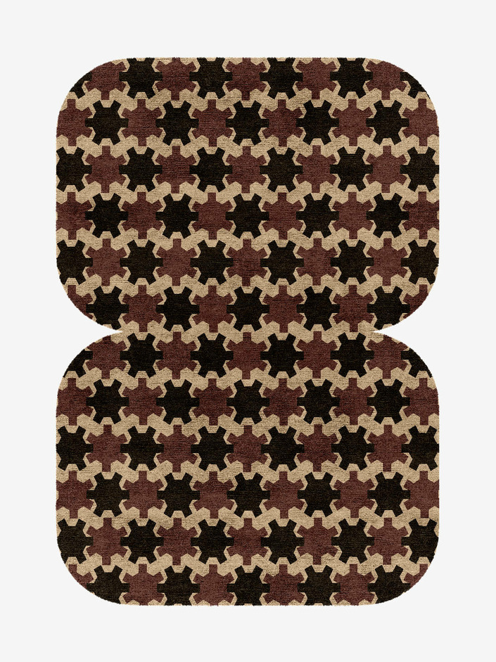 Gears Geometric Eight Hand Knotted Bamboo Silk Custom Rug by Rug Artisan
