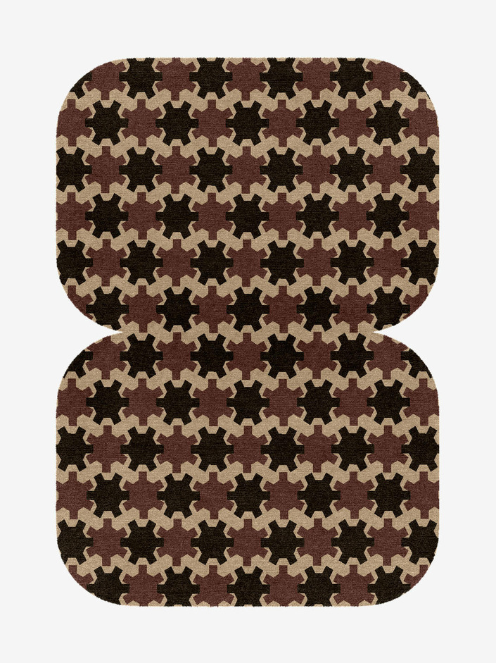 Gears Geometric Eight Hand Knotted Tibetan Wool Custom Rug by Rug Artisan