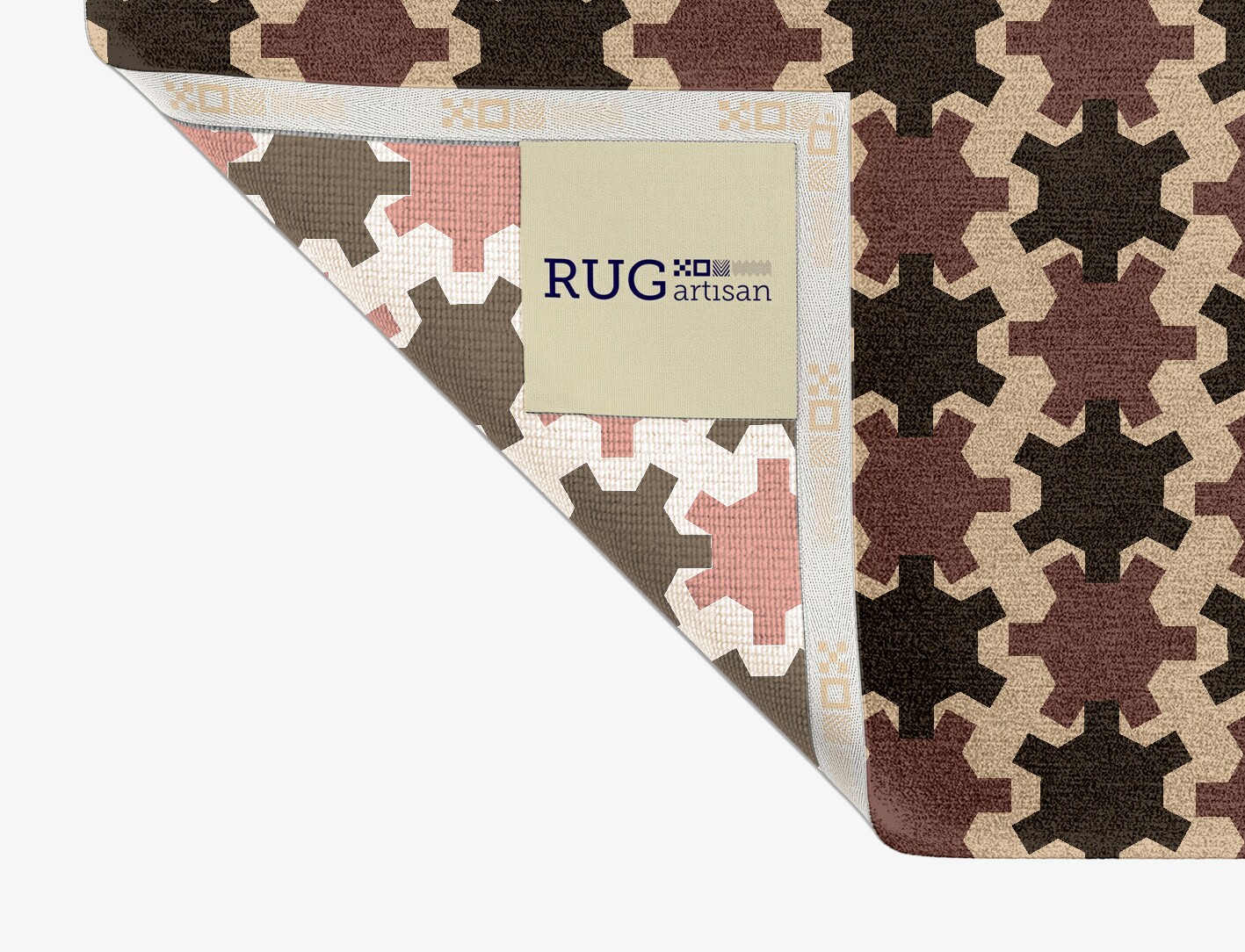 Gears Geometric Rectangle Hand Knotted Tibetan Wool Custom Rug by Rug Artisan