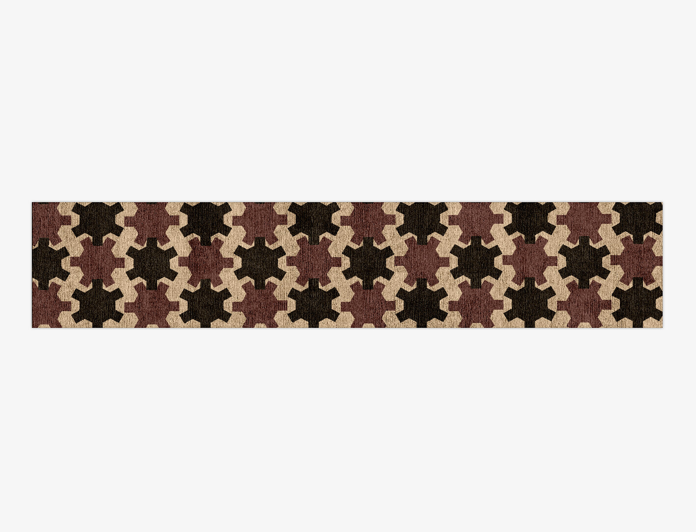 Gears Geometric Runner Hand Knotted Bamboo Silk Custom Rug by Rug Artisan