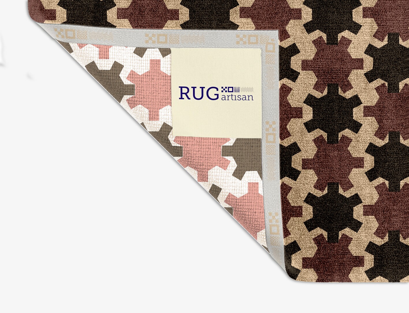 Gears Geometric Square Hand Knotted Bamboo Silk Custom Rug by Rug Artisan