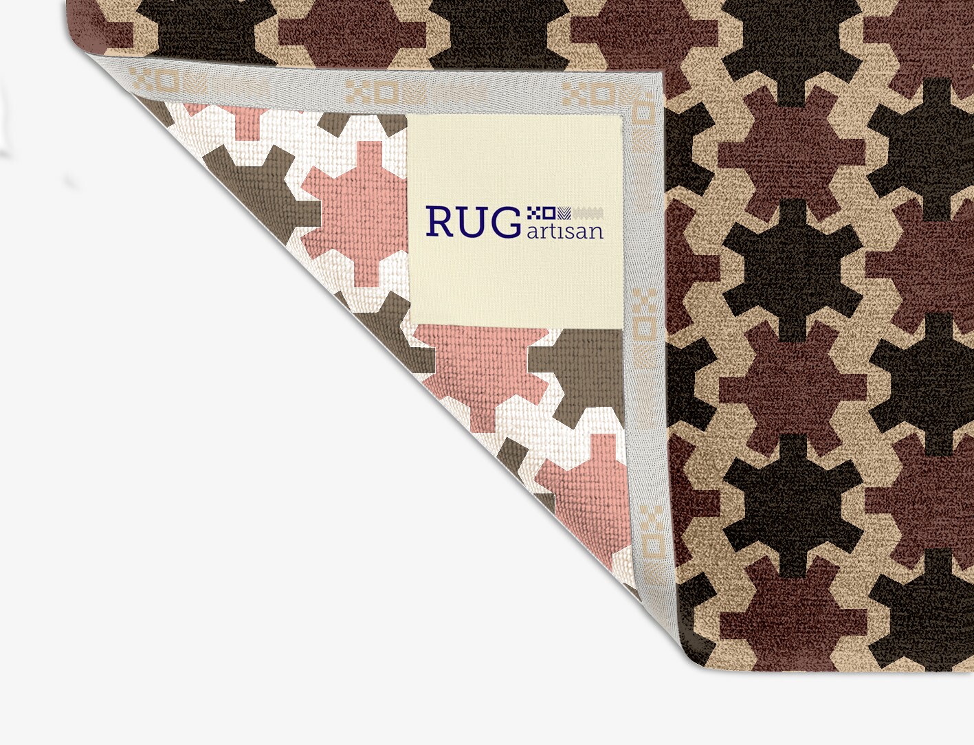 Gears Geometric Square Hand Knotted Tibetan Wool Custom Rug by Rug Artisan