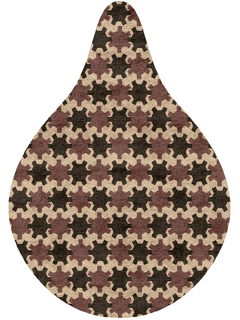 Gears Geometric Drop Hand Tufted Bamboo Silk Custom Rug by Rug Artisan