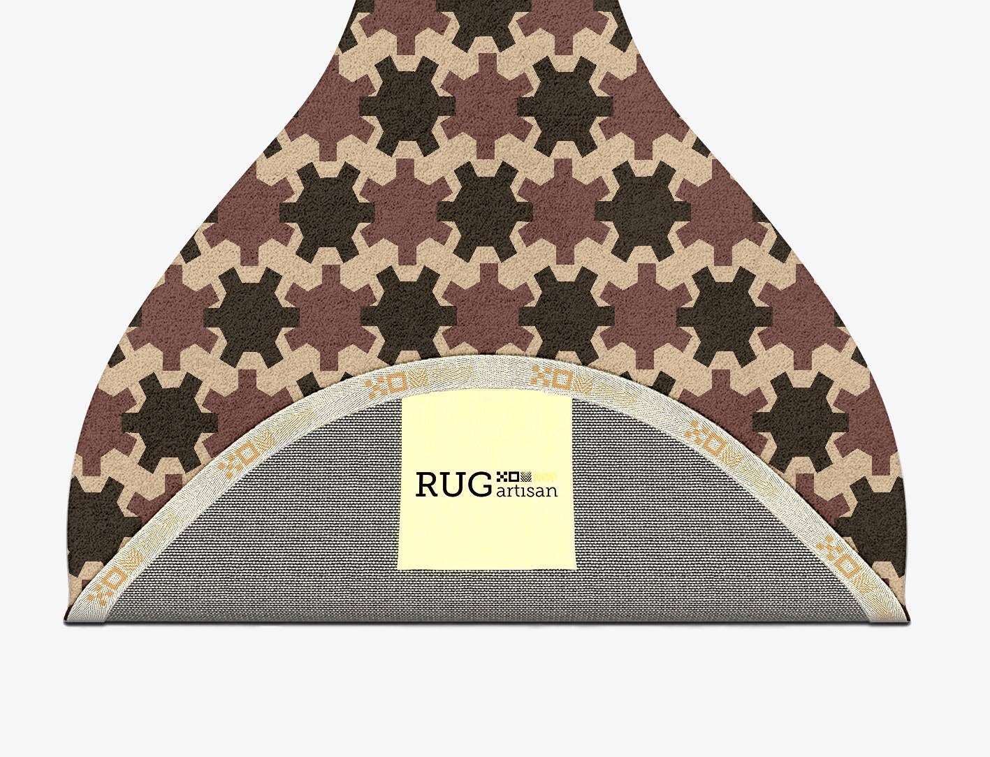 Gears Geometric Drop Hand Tufted Pure Wool Custom Rug by Rug Artisan