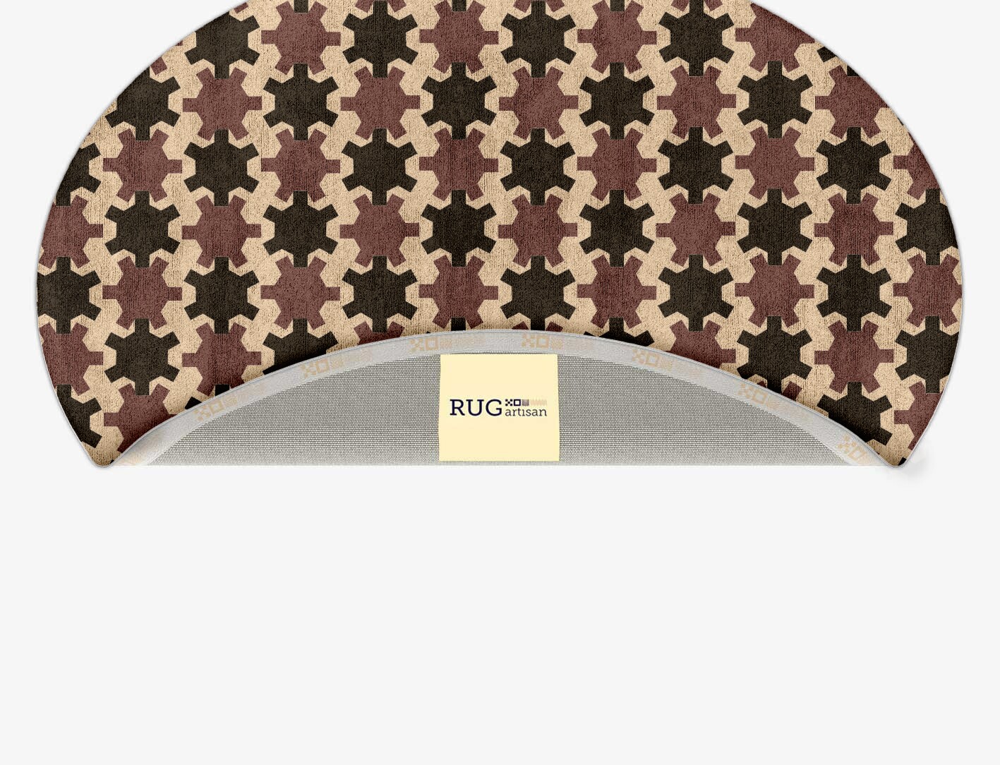 Gears Geometric Oval Hand Tufted Bamboo Silk Custom Rug by Rug Artisan