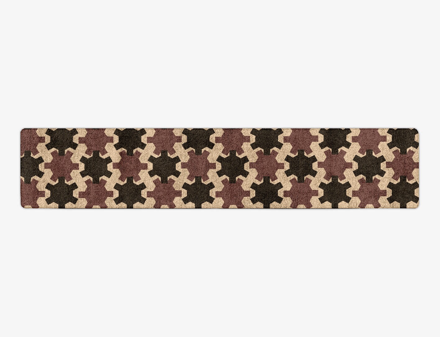 Gears Geometric Runner Hand Tufted Bamboo Silk Custom Rug by Rug Artisan