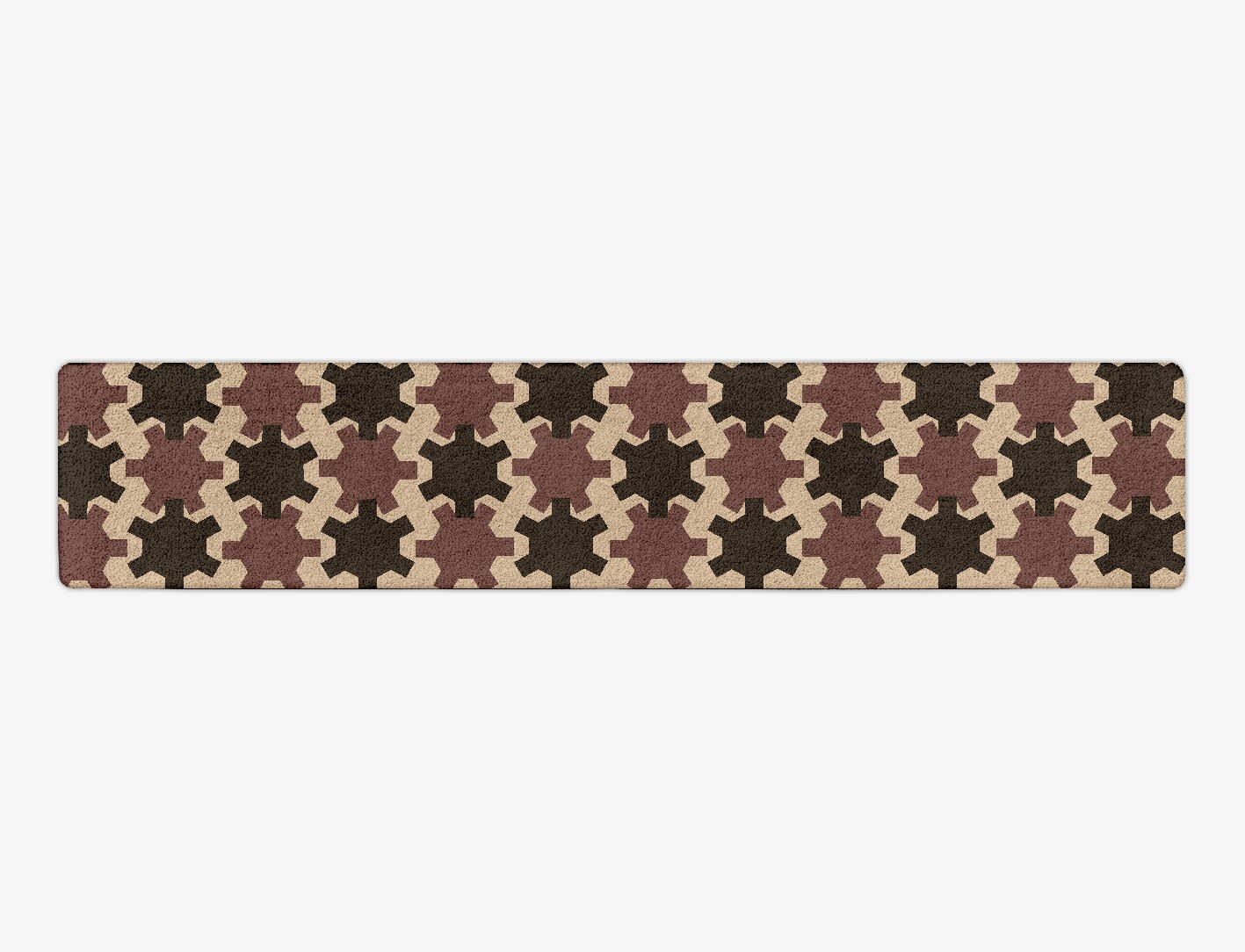 Gears Geometric Runner Hand Tufted Pure Wool Custom Rug by Rug Artisan