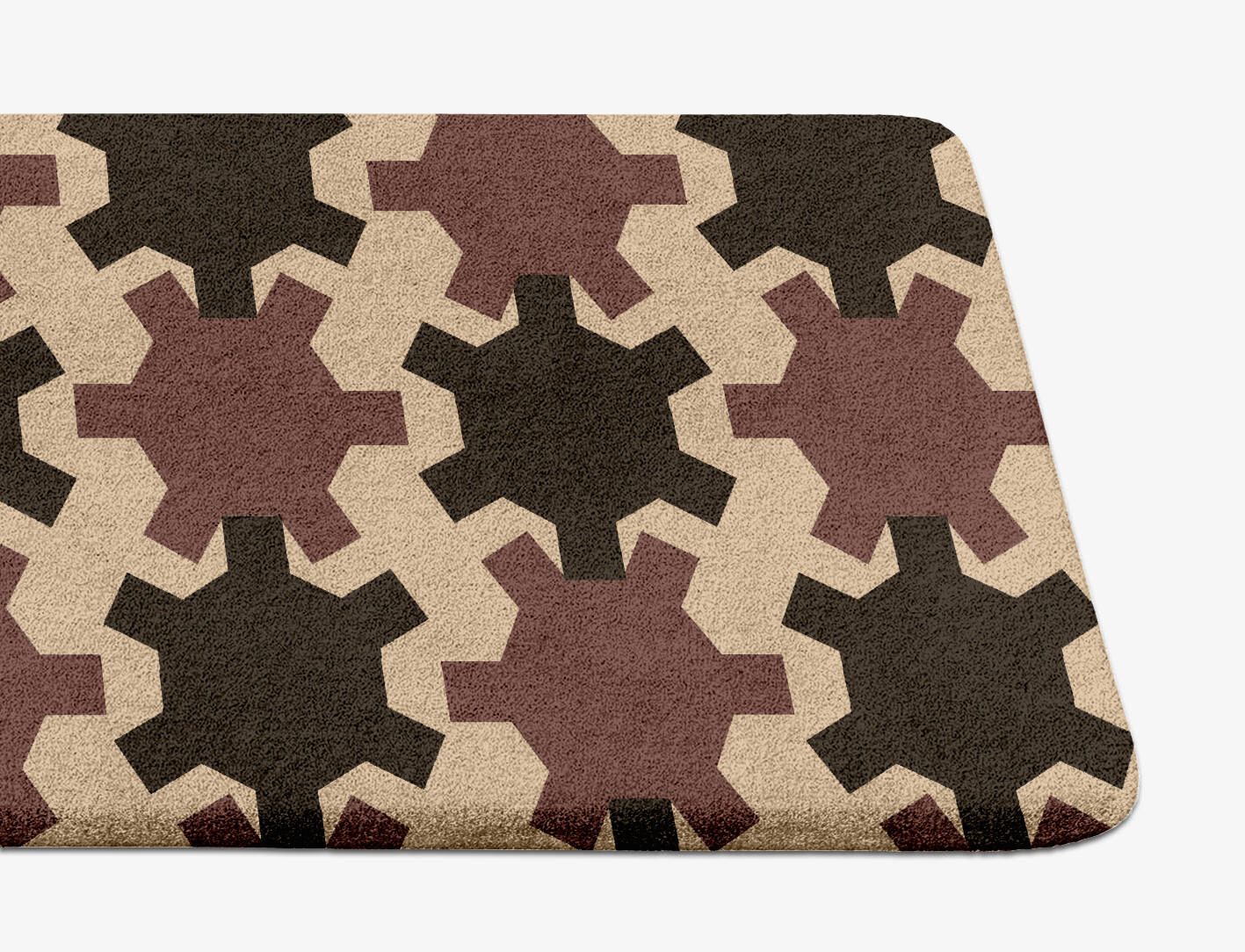 Gears Geometric Runner Hand Tufted Pure Wool Custom Rug by Rug Artisan