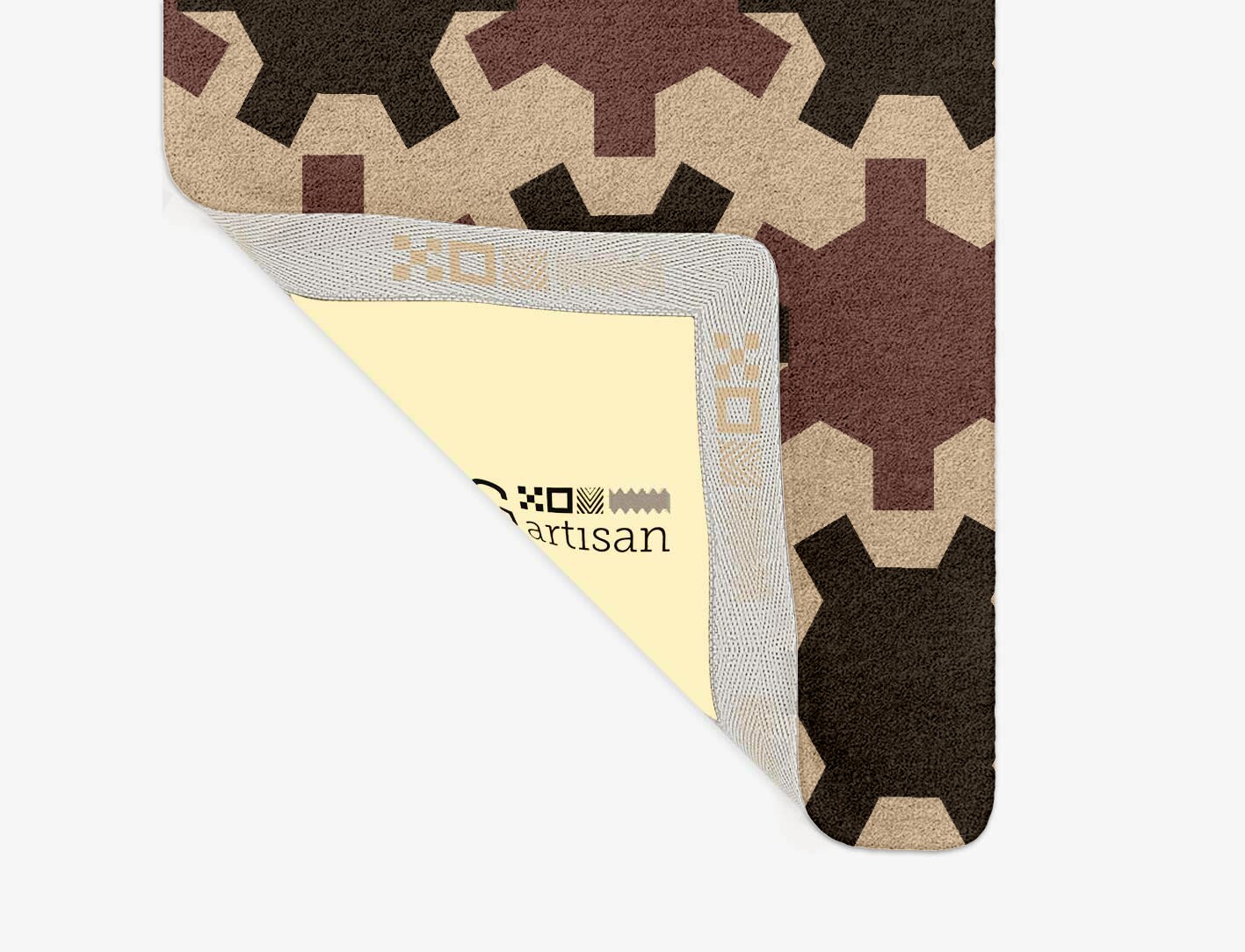 Gears Geometric Runner Hand Tufted Pure Wool Custom Rug by Rug Artisan