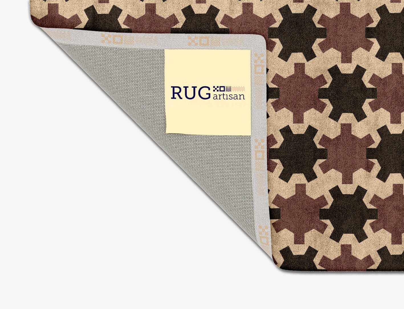 Gears Geometric Square Hand Tufted Bamboo Silk Custom Rug by Rug Artisan