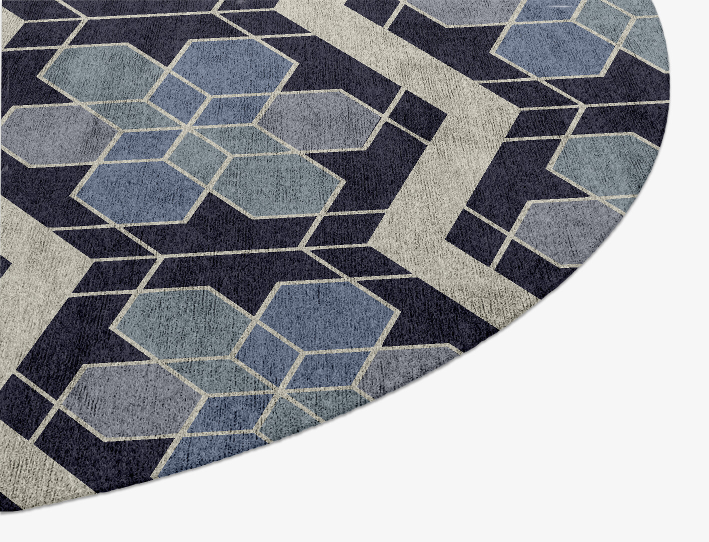 Geoflower Geometric Oval Hand Knotted Bamboo Silk Custom Rug by Rug Artisan