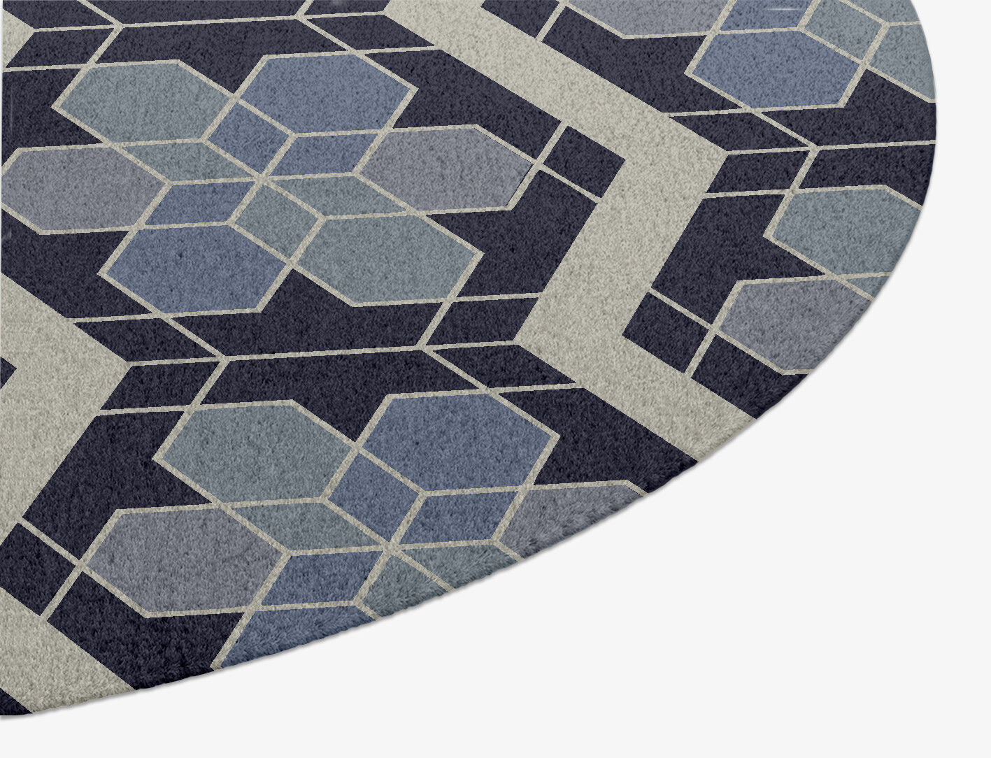 Geoflower Geometric Oval Hand Knotted Tibetan Wool Custom Rug by Rug Artisan