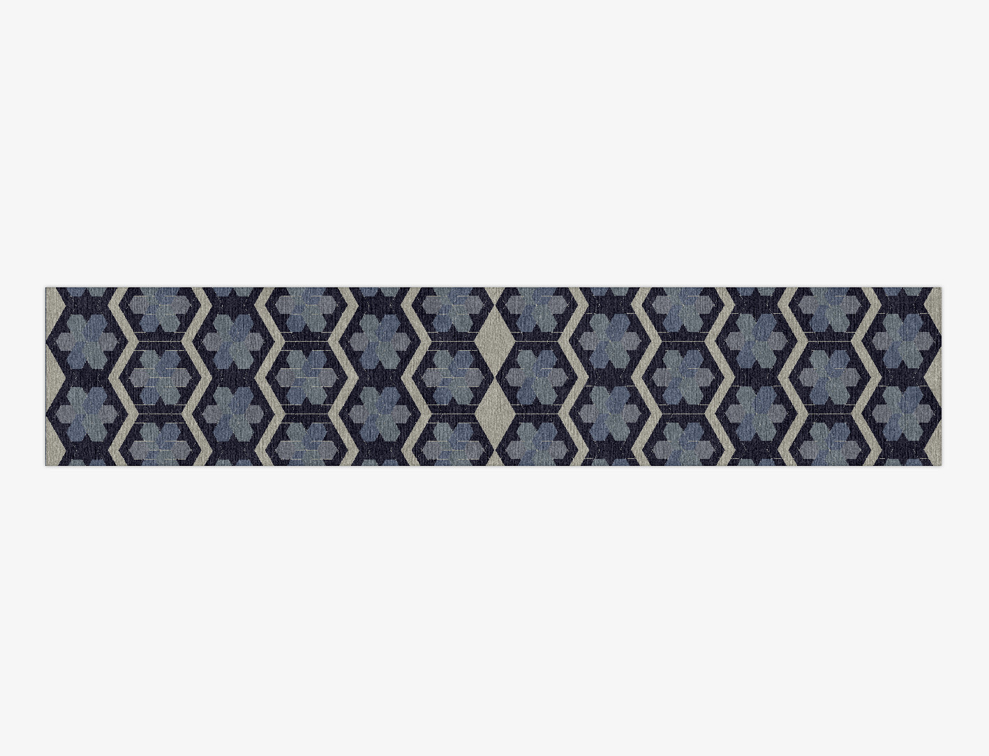 Geoflower Geometric Runner Hand Knotted Tibetan Wool Custom Rug by Rug Artisan