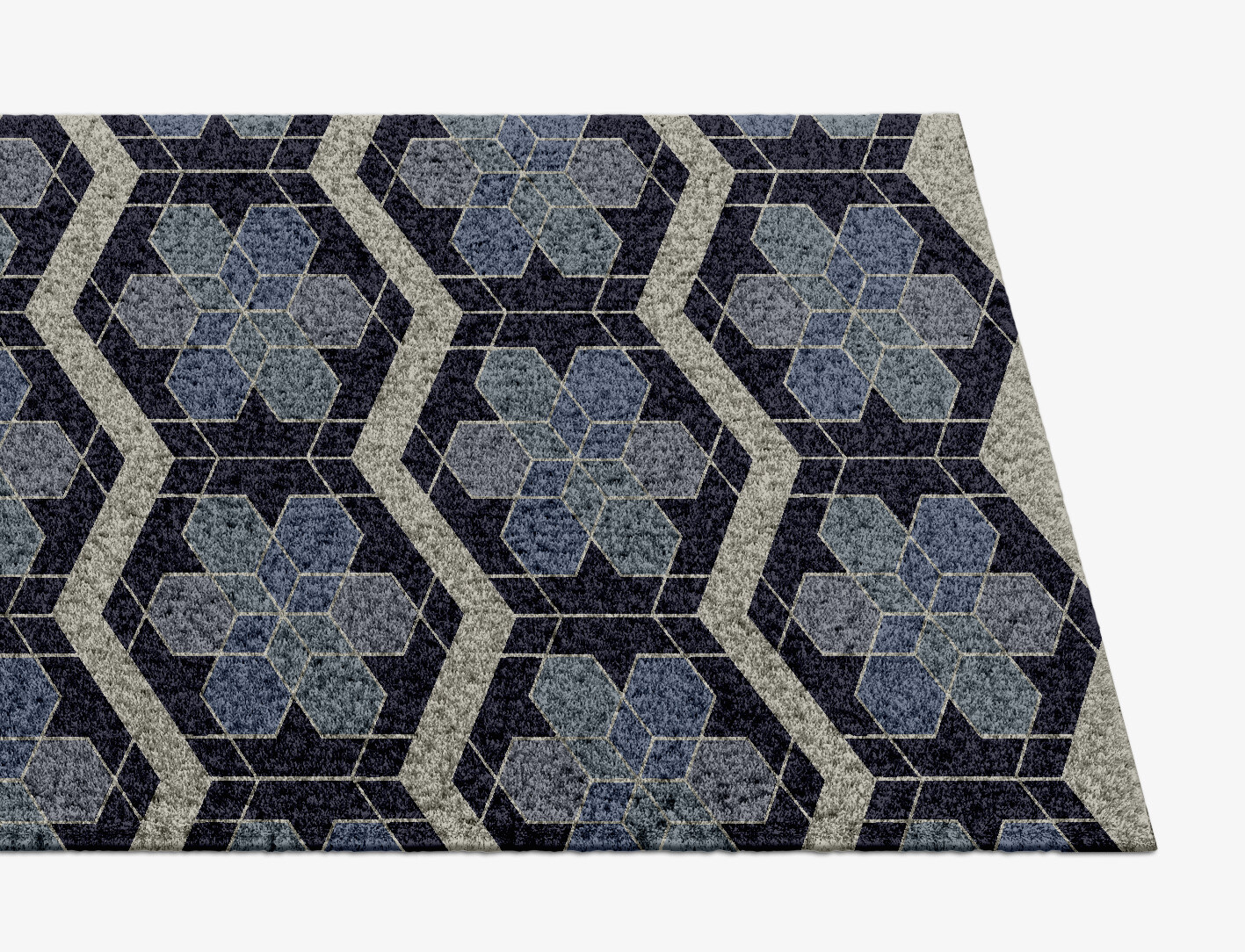 Geoflower Geometric Runner Hand Knotted Tibetan Wool Custom Rug by Rug Artisan
