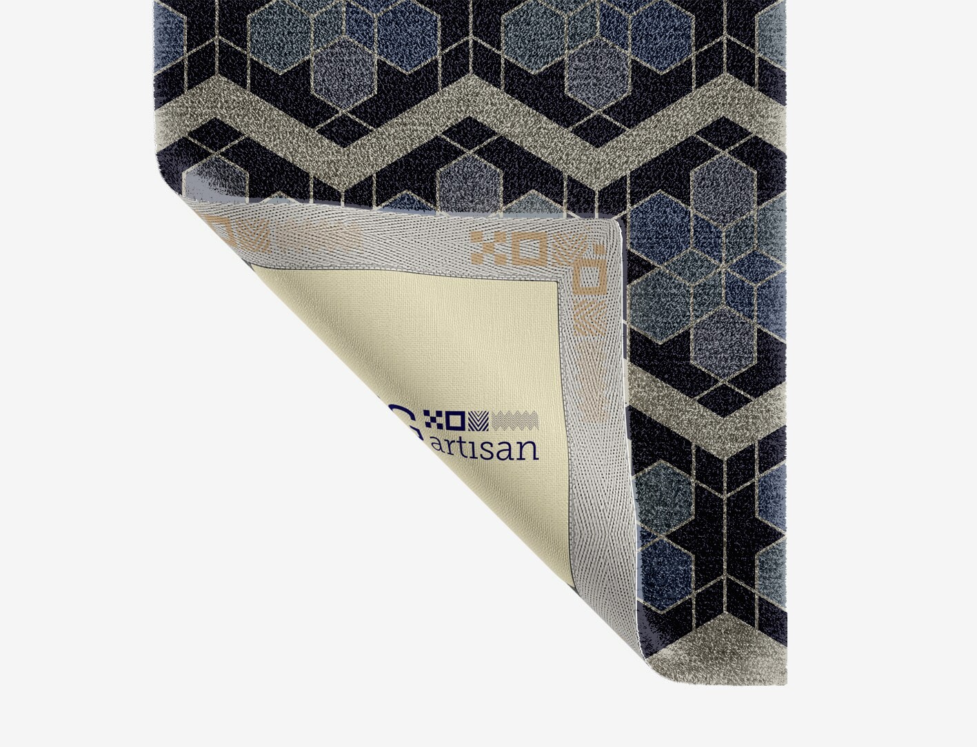 Geoflower Geometric Runner Hand Knotted Tibetan Wool Custom Rug by Rug Artisan
