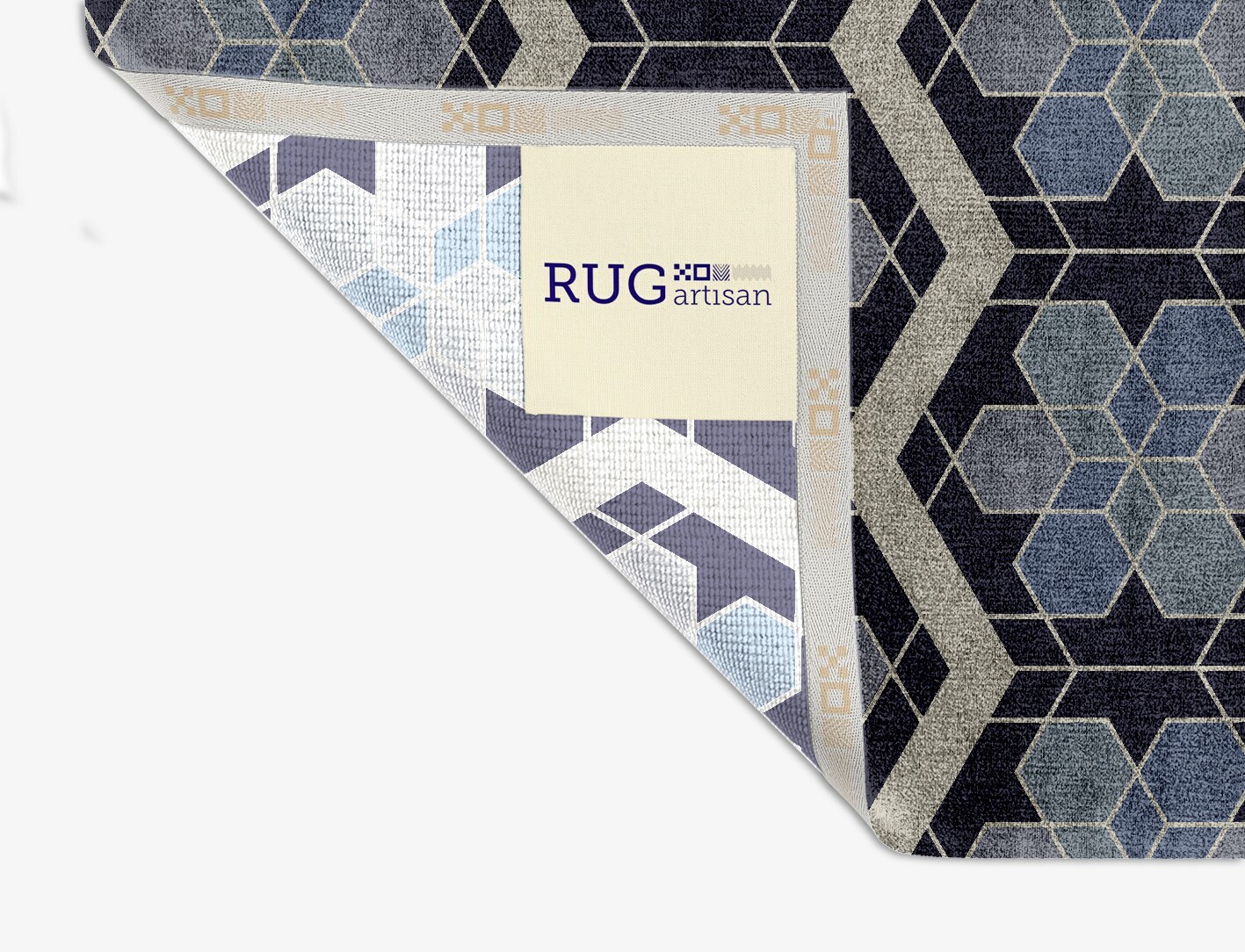 Geoflower Geometric Square Hand Knotted Bamboo Silk Custom Rug by Rug Artisan