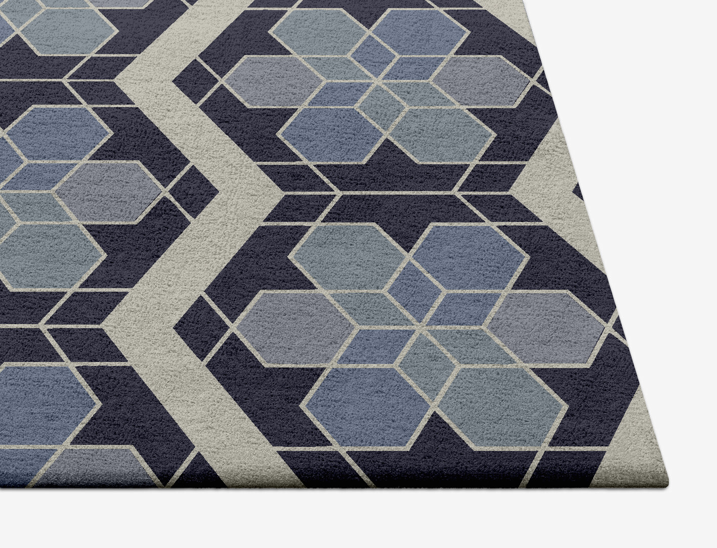 Geoflower Geometric Square Hand Tufted Pure Wool Custom Rug by Rug Artisan