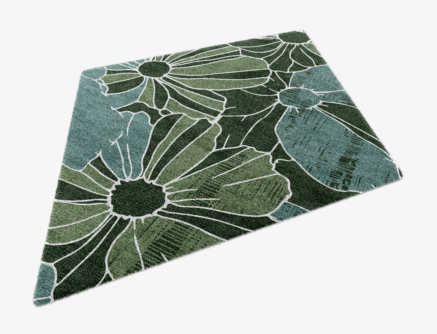 Gerbera Field of Flowers Diamond Hand Knotted Bamboo Silk Custom Rug by Rug Artisan