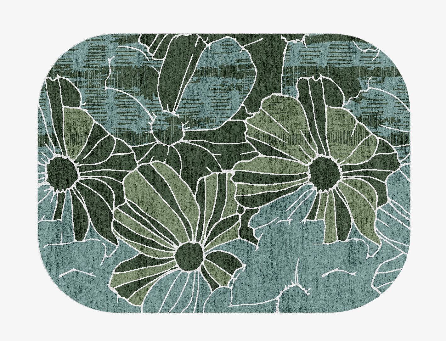 Gerbera Field of Flowers Oblong Hand Knotted Bamboo Silk Custom Rug by Rug Artisan