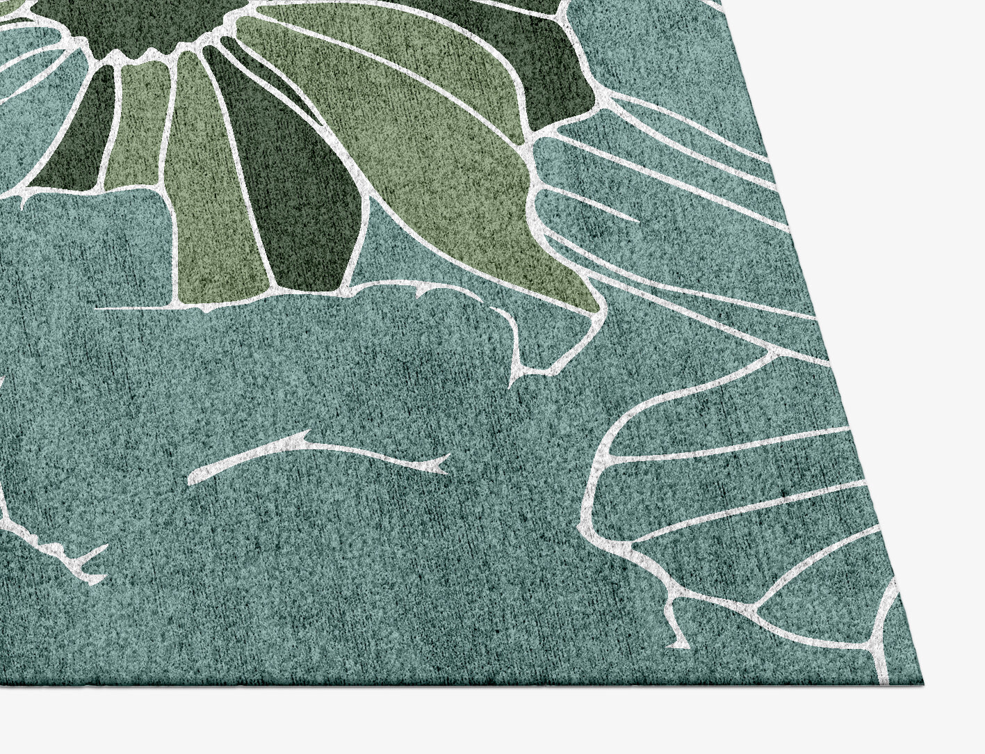 Gerbera Field of Flowers Rectangle Hand Knotted Bamboo Silk Custom Rug by Rug Artisan