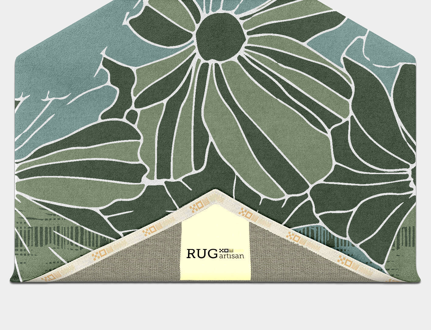 Gerbera Field of Flowers Hexagon Hand Tufted Pure Wool Custom Rug by Rug Artisan