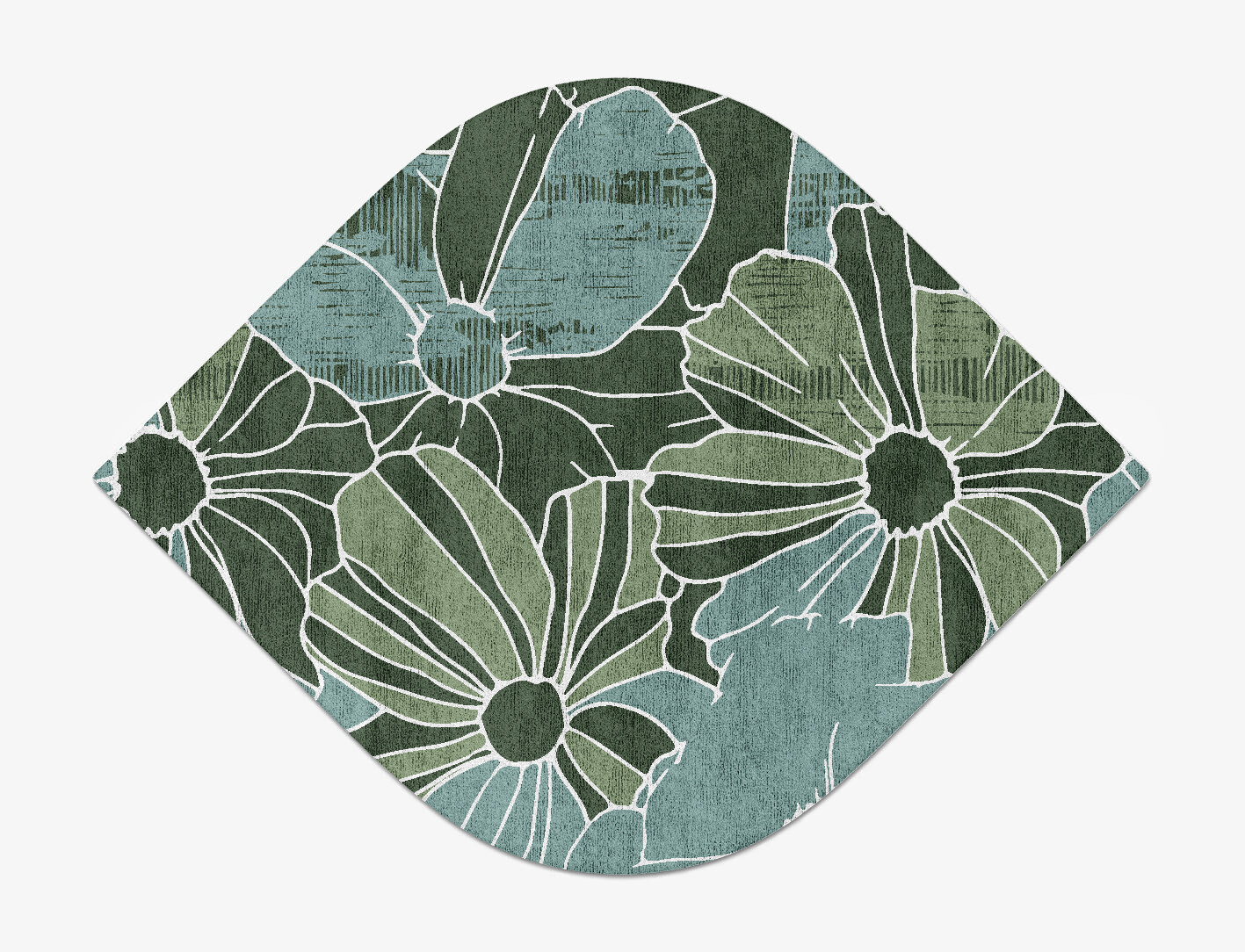 Gerbera Field of Flowers Ogee Hand Tufted Bamboo Silk Custom Rug by Rug Artisan