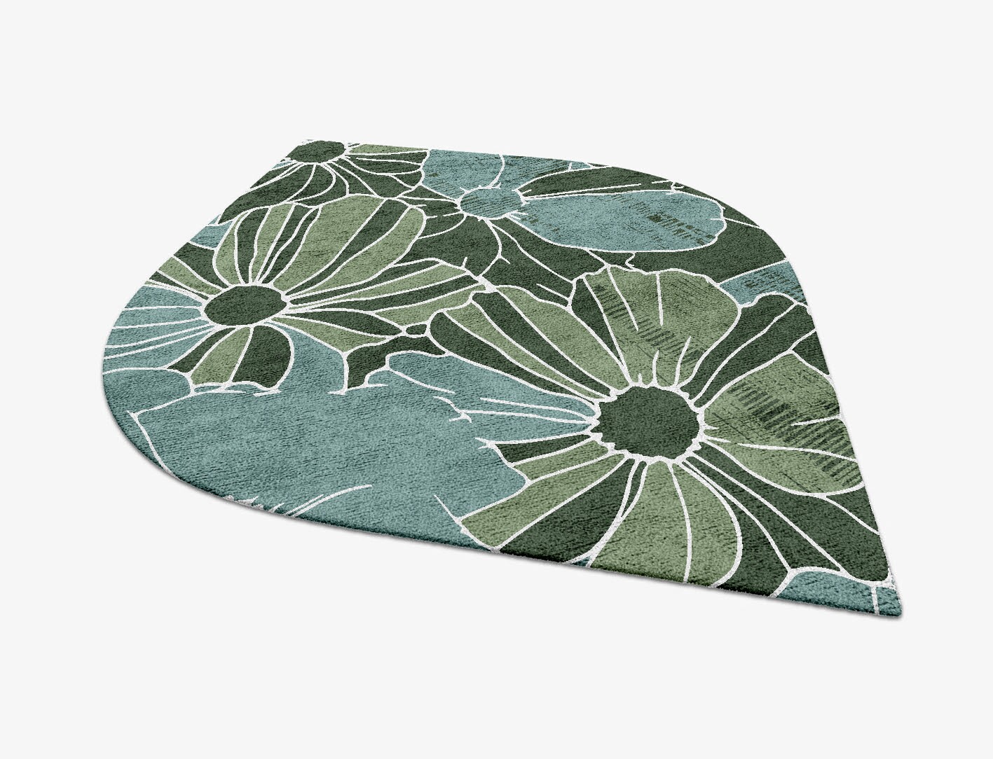 Gerbera Field of Flowers Ogee Hand Tufted Bamboo Silk Custom Rug by Rug Artisan