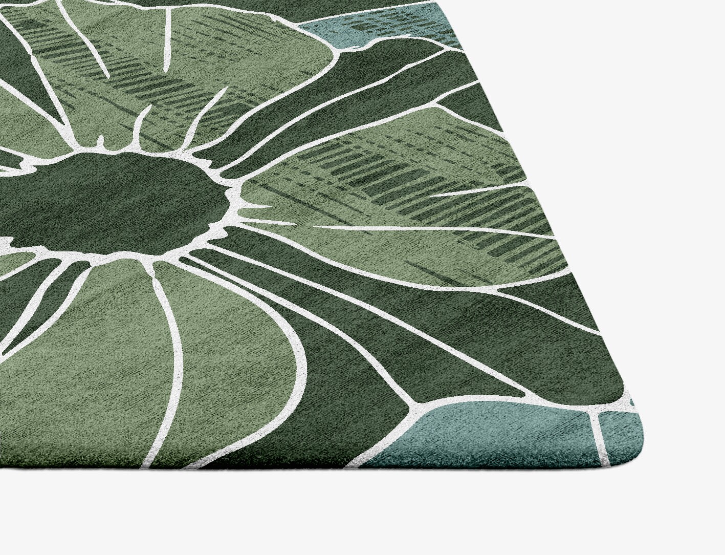 Gerbera Field of Flowers Ogee Hand Tufted Bamboo Silk Custom Rug by Rug Artisan