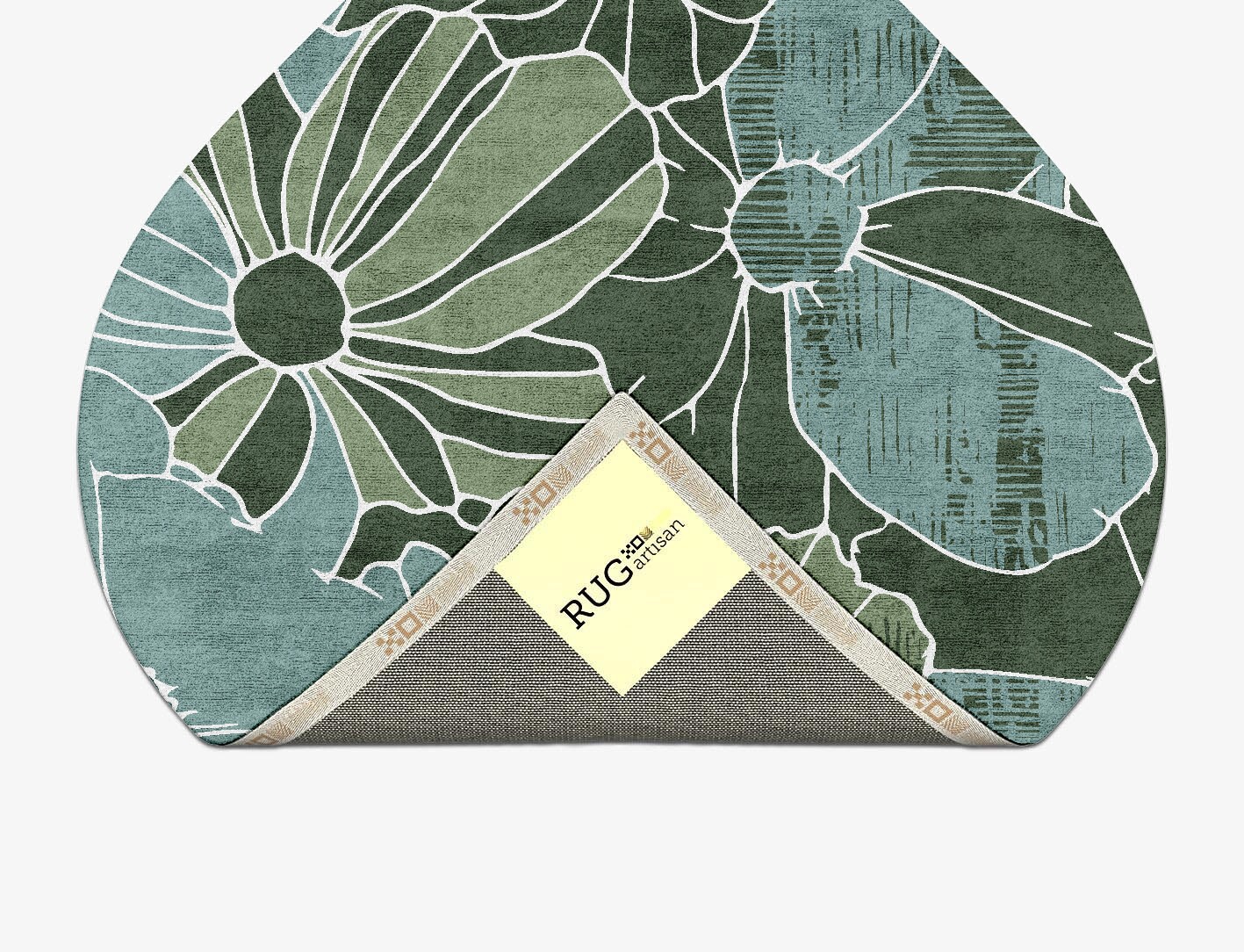 Gerbera Field of Flowers Ogee Hand Tufted Bamboo Silk Custom Rug by Rug Artisan