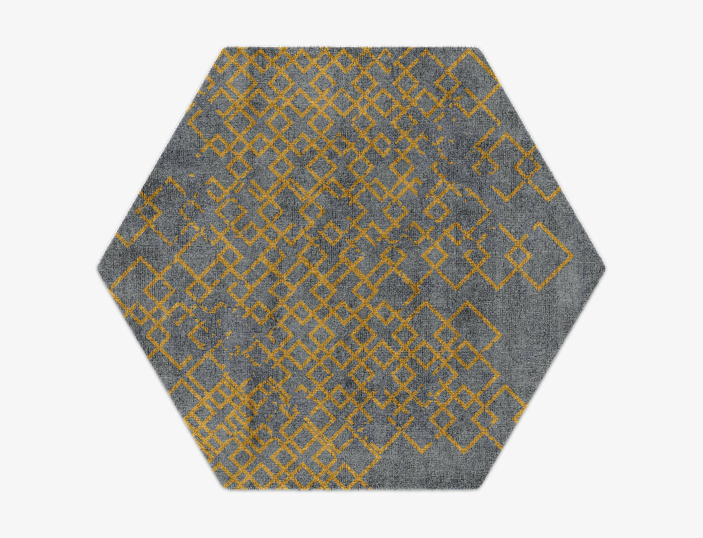 Gilt  Hexagon Hand Knotted Bamboo Silk Custom Rug by Rug Artisan