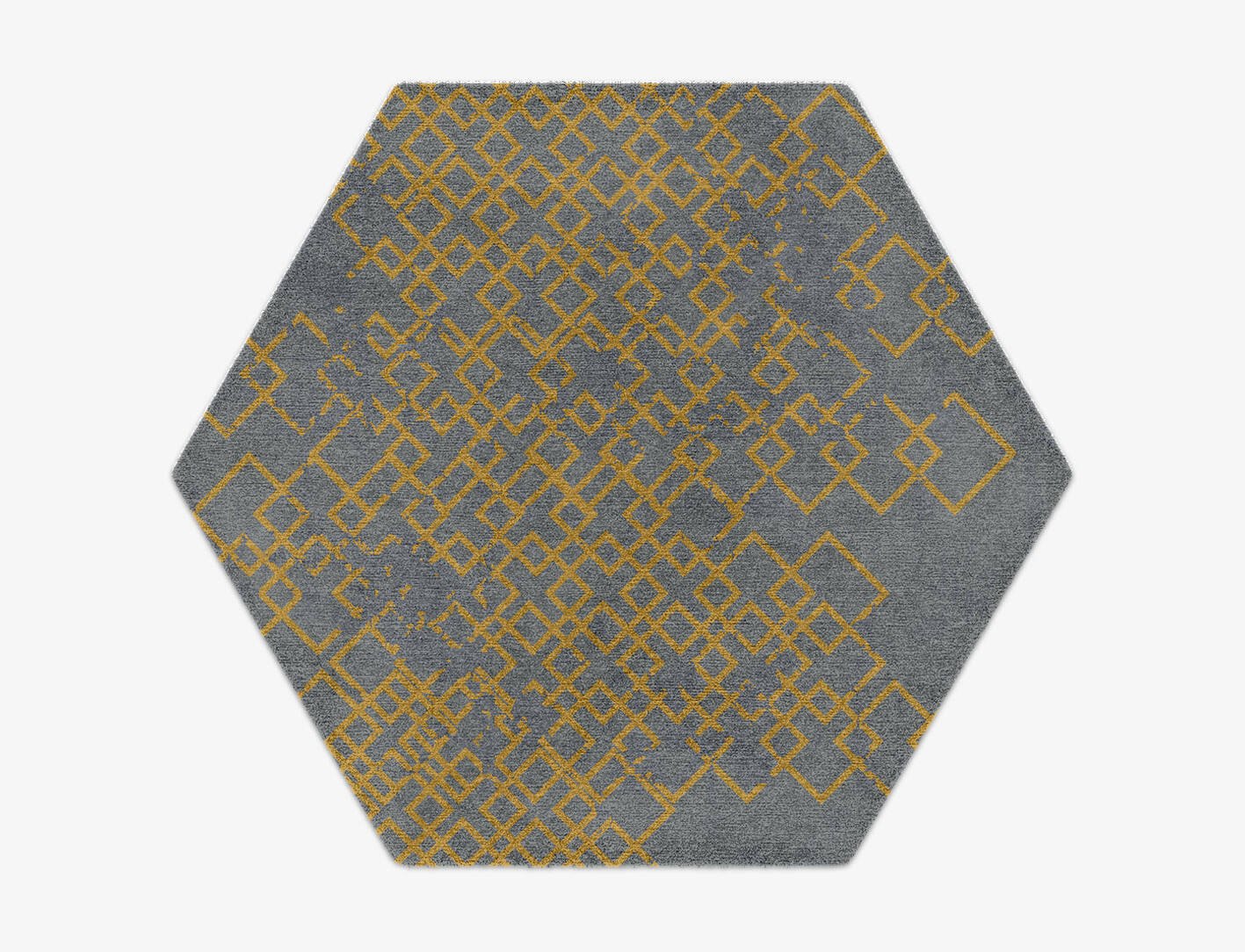 Gilt  Hexagon Hand Knotted Tibetan Wool Custom Rug by Rug Artisan