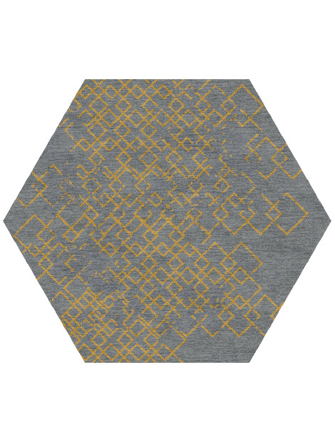 Gilt  Hexagon Hand Knotted Tibetan Wool Custom Rug by Rug Artisan