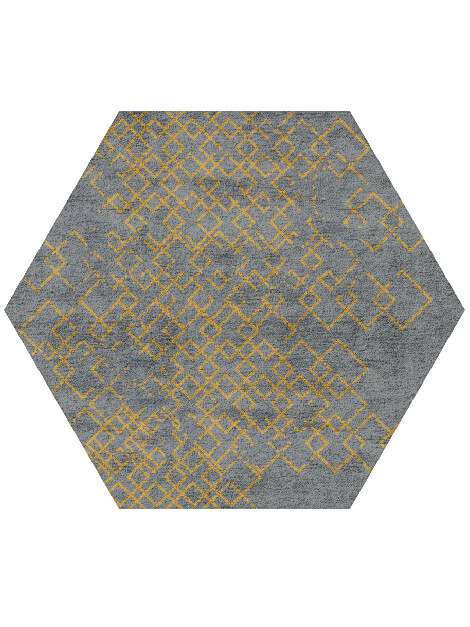 Gilt  Hexagon Hand Tufted Bamboo Silk Custom Rug by Rug Artisan
