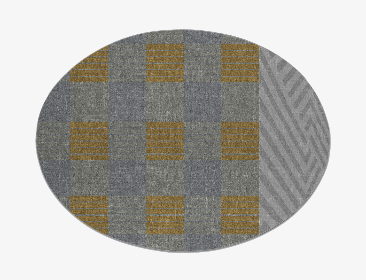 Gin&Tonic Geometric Oval Flatweave New Zealand Wool Custom Rug by Rug Artisan