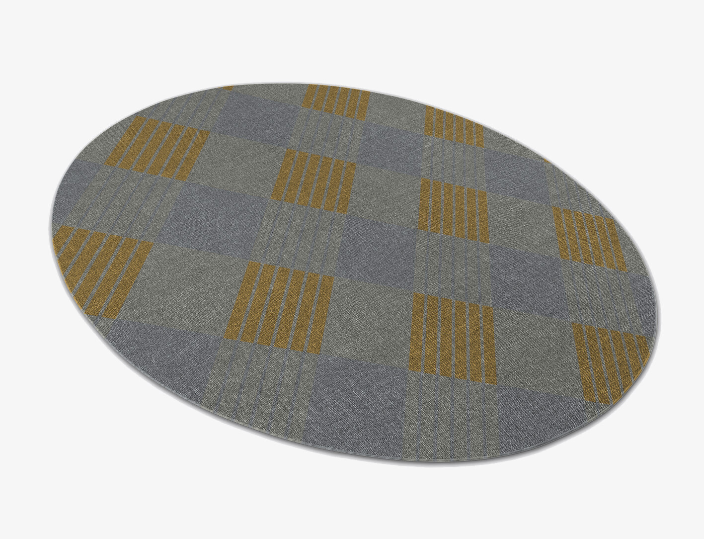 Gin&Tonic Geometric Oval Flatweave New Zealand Wool Custom Rug by Rug Artisan