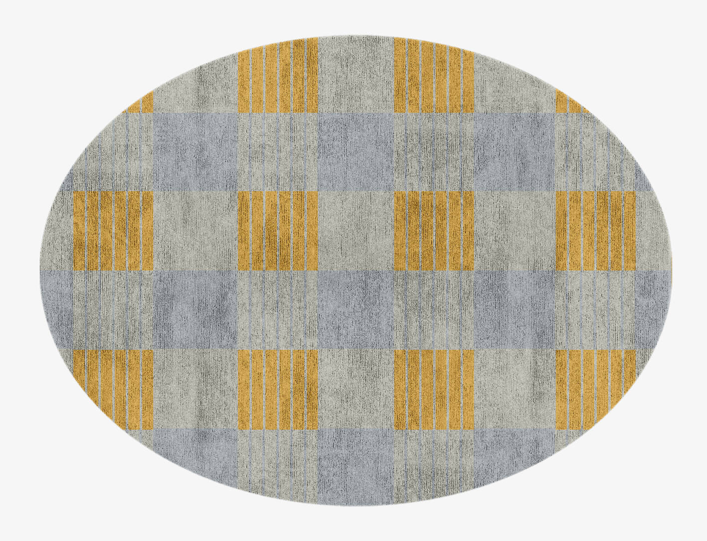 Gin&Tonic Geometric Oval Hand Knotted Bamboo Silk Custom Rug by Rug Artisan