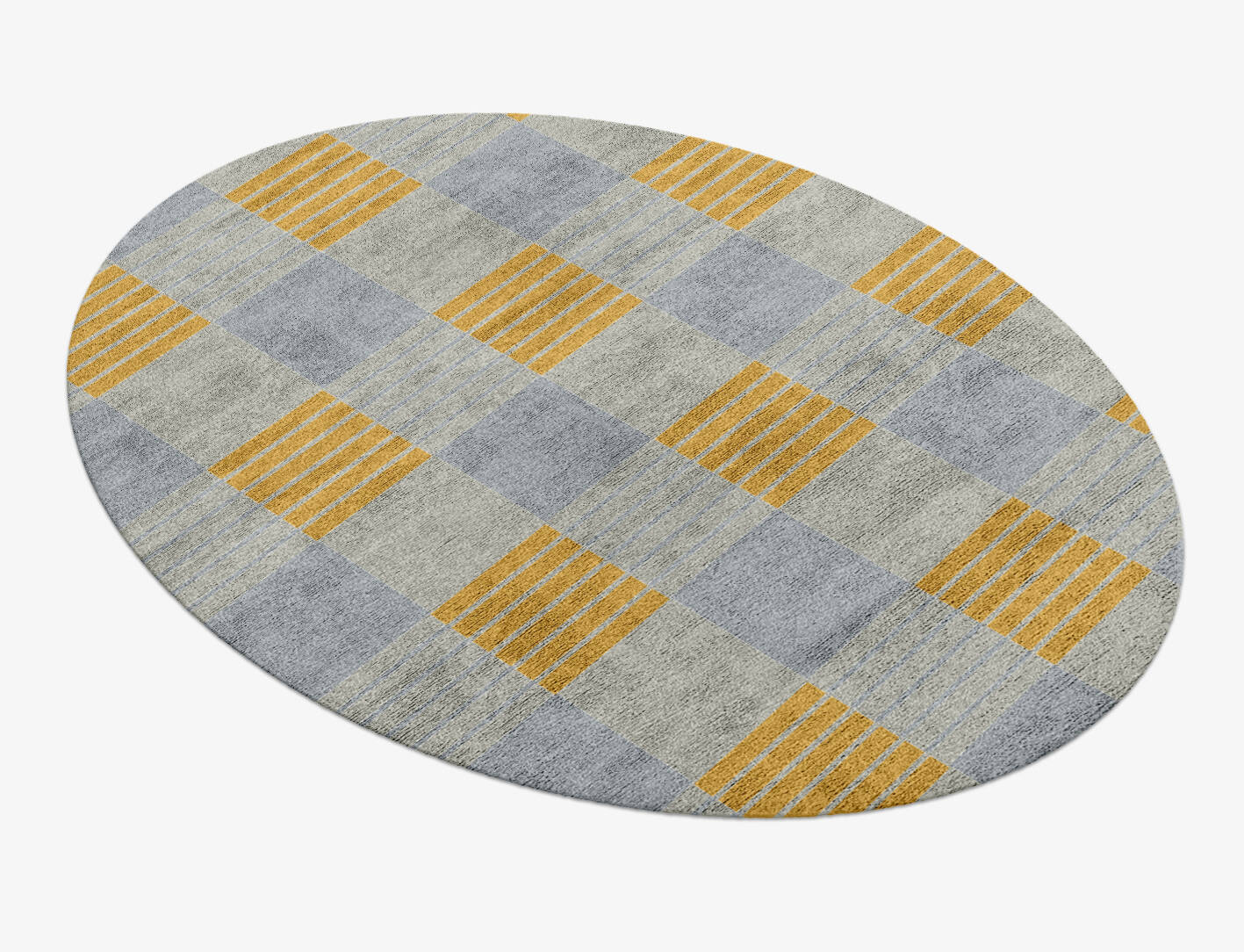 Gin&Tonic Geometric Oval Hand Knotted Bamboo Silk Custom Rug by Rug Artisan