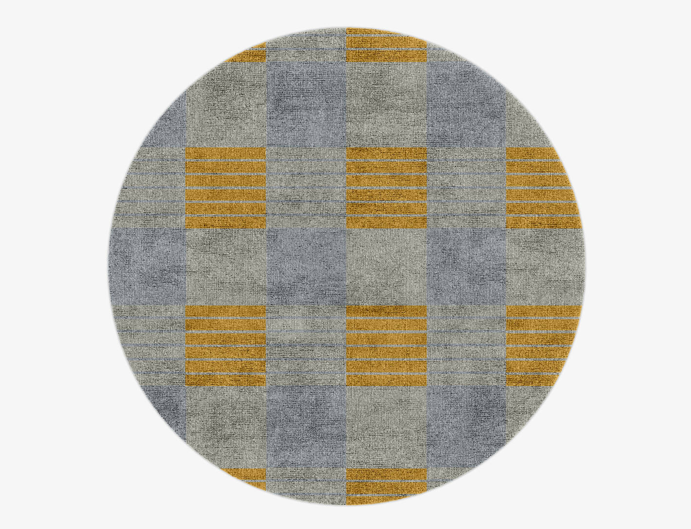 Gin&Tonic Geometric Round Hand Knotted Bamboo Silk Custom Rug by Rug Artisan