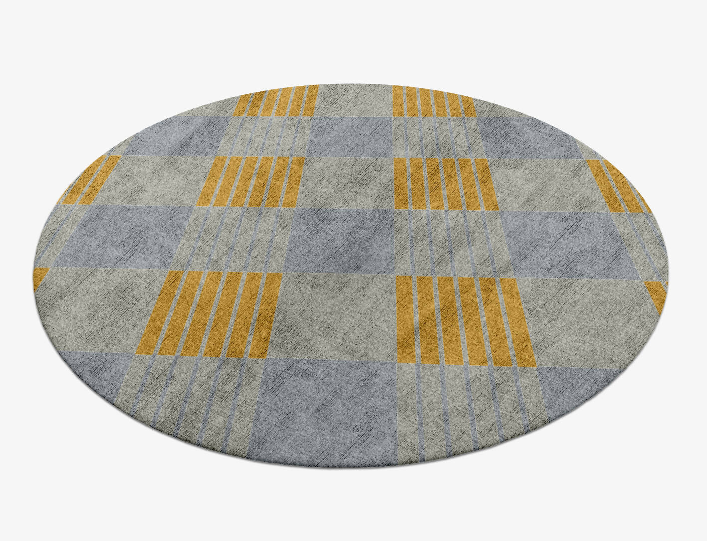 Gin&Tonic Geometric Round Hand Knotted Bamboo Silk Custom Rug by Rug Artisan
