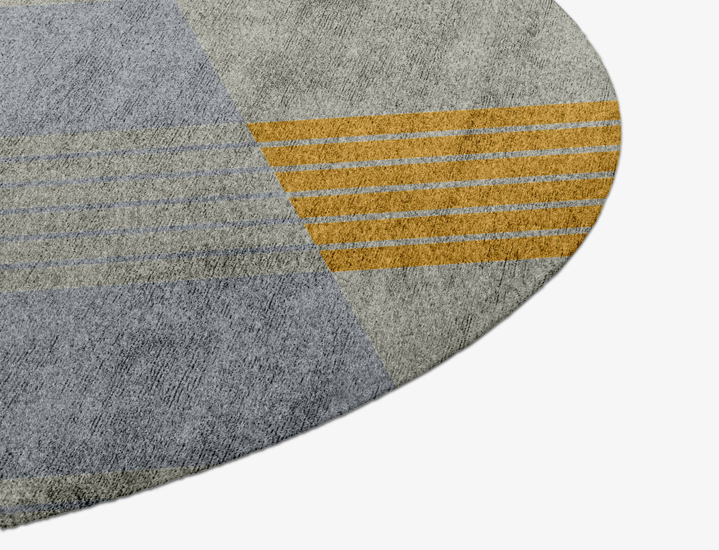 Gin&Tonic Geometric Round Hand Knotted Bamboo Silk Custom Rug by Rug Artisan