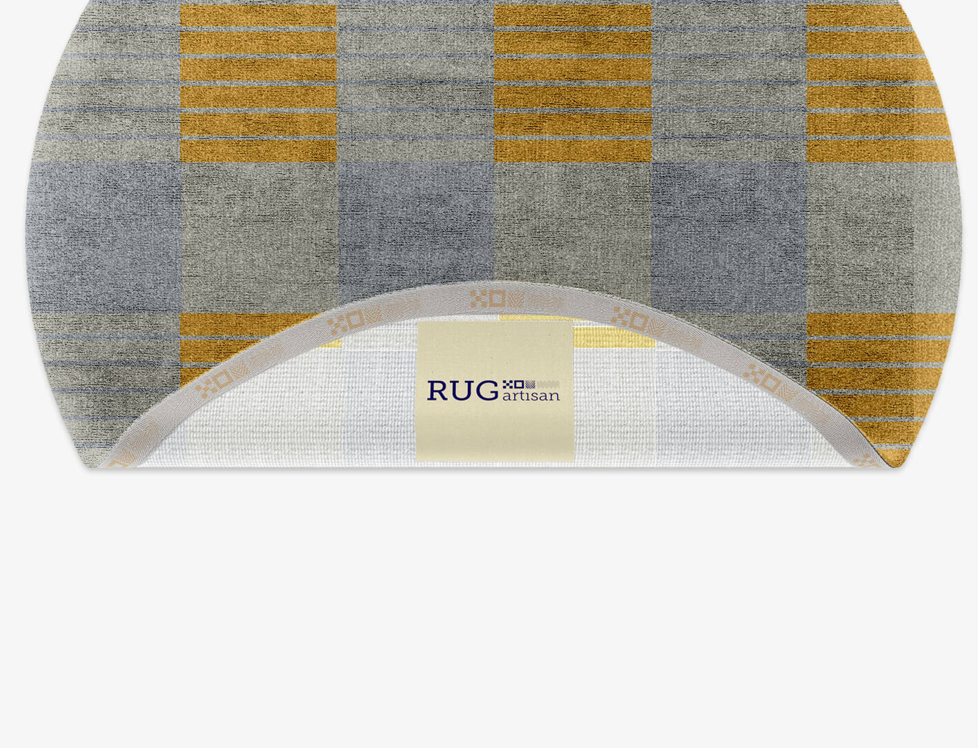 Gin&Tonic Geometric Round Hand Knotted Bamboo Silk Custom Rug by Rug Artisan