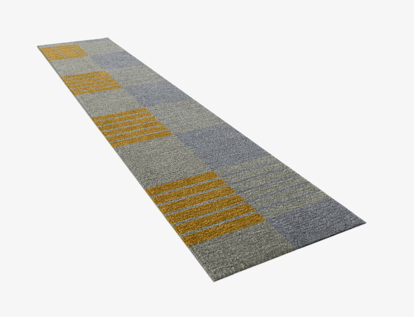 Gin&Tonic Geometric Runner Hand Knotted Tibetan Wool Custom Rug by Rug Artisan